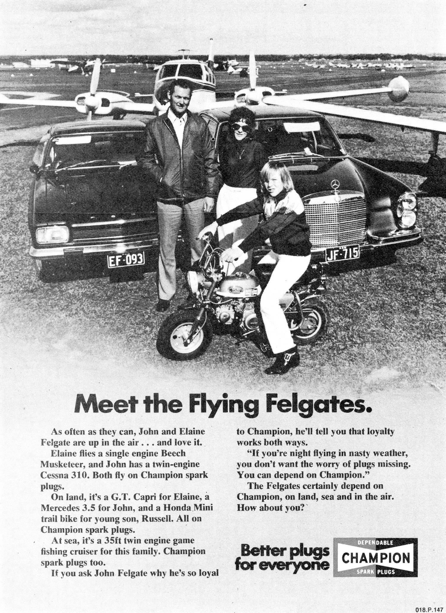 1974 Champion Spark Plugs Meet The Flying Felgates